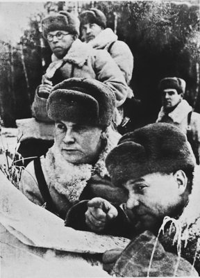Russian troops defending Moscow